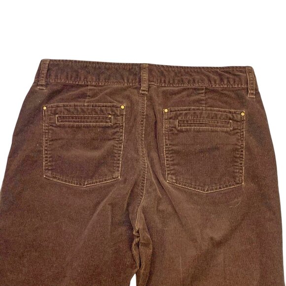 Eddie Bauer Classic Cocoa Brown Mid Rise Flared Leg Thin Wale Corduroy Pants - Picture 5 of 10